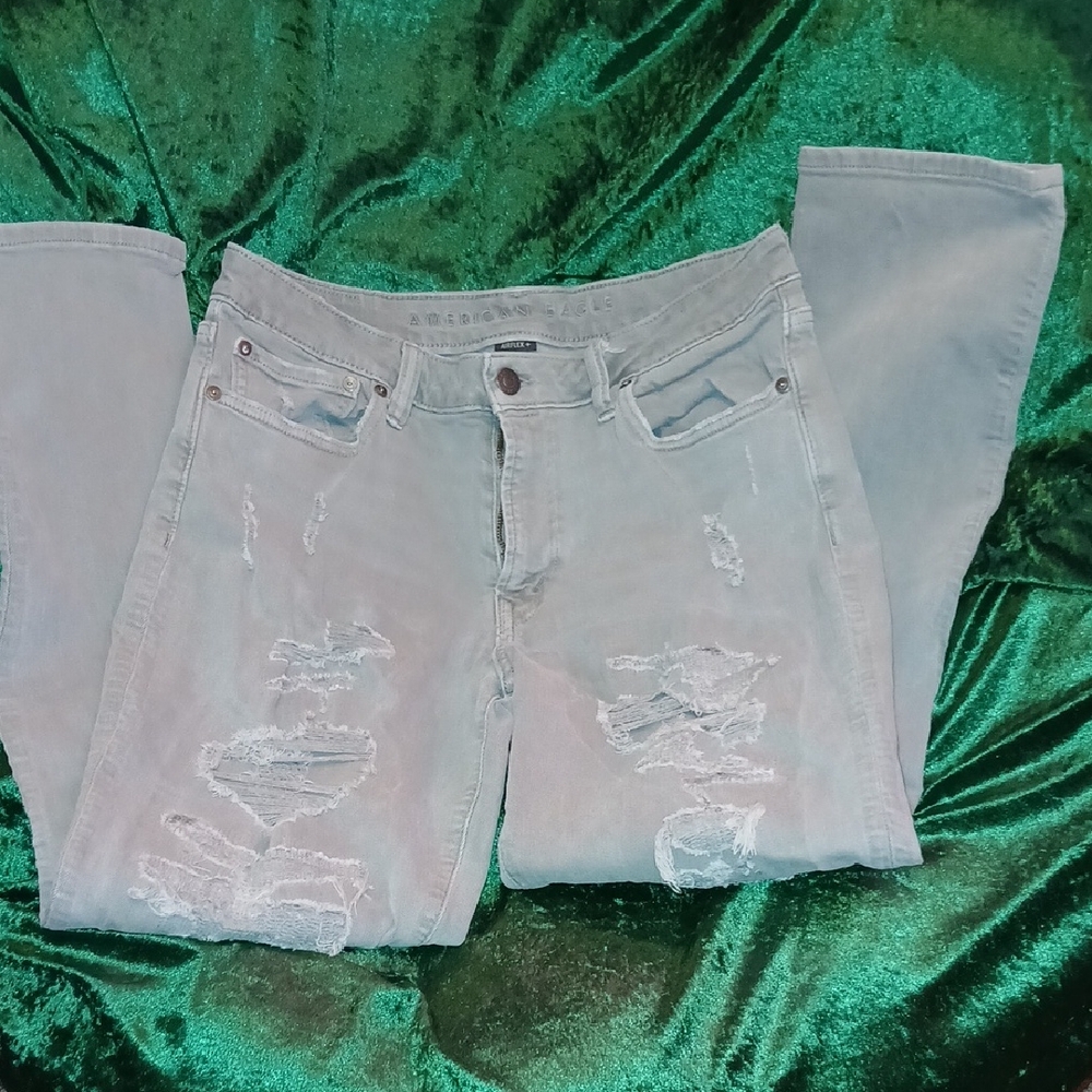 American Eagle Outfitters Gray Straight Leg Jeans